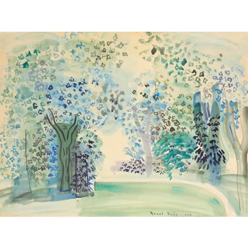 KSHAO ATHQW Famoso póster de Raoul Dufy con ramo de árboles, arte de pared, impresiones abstractas en lienzo, cuadro nórdico para decoración de sala de estar, 50 x 35 cm, sin marco