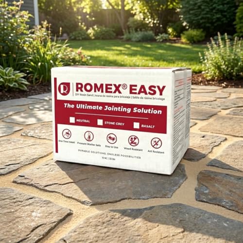 Rompox Easy Neutral/Beige Color Update. Pre-mixed permeable joint compound for patios pavers & DIY projects. Water permeable weed resistant frost safe quick install. Made in Germany/USA 33 lbs.