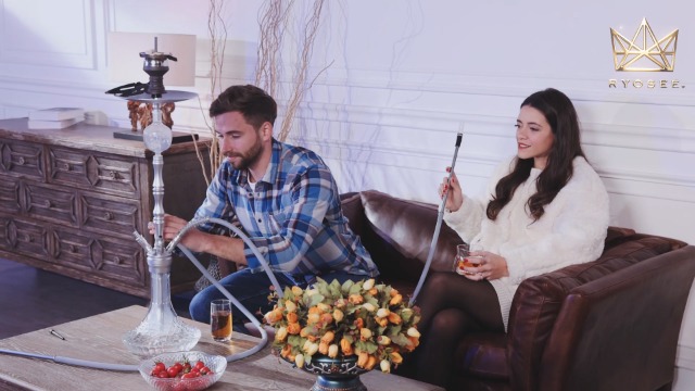 RYOSEE 93cm Shisha-Set, 4 Schläuche und Griffe, Alu-Rauchrohr, ausgestattet mit Ölsammler, Glas-Zigarettenspitze, Einweg… – Bild 8