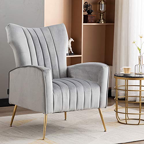 Sillón Plegable Terciopelo Gris miniatura 1