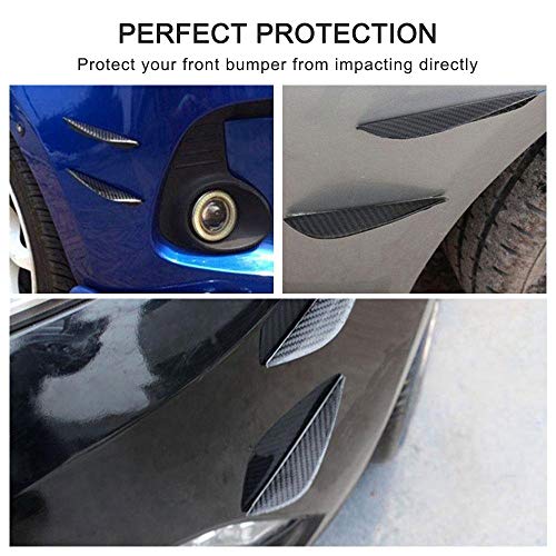 Yorten 4 unidades/conjunto de fibra de carbono preta encaixe pára-choques dianteiro divisor de lábio