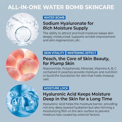 Image of esfolio Made in Korea Pure Skin Facial Mask Sheet, 30 Sheets - Peach Hyaluronic Hydrating Face Mask for Smooth, Soft, and Supple Looking Skin - Korean Skincare Daily Sheet Mask Pack