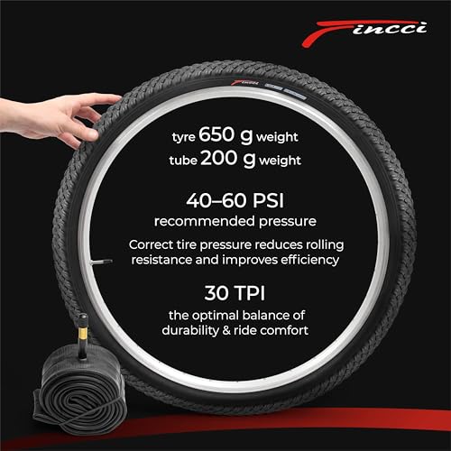 Fincci Foldable 26 inch Bike Tires with 2X Inner Tubes