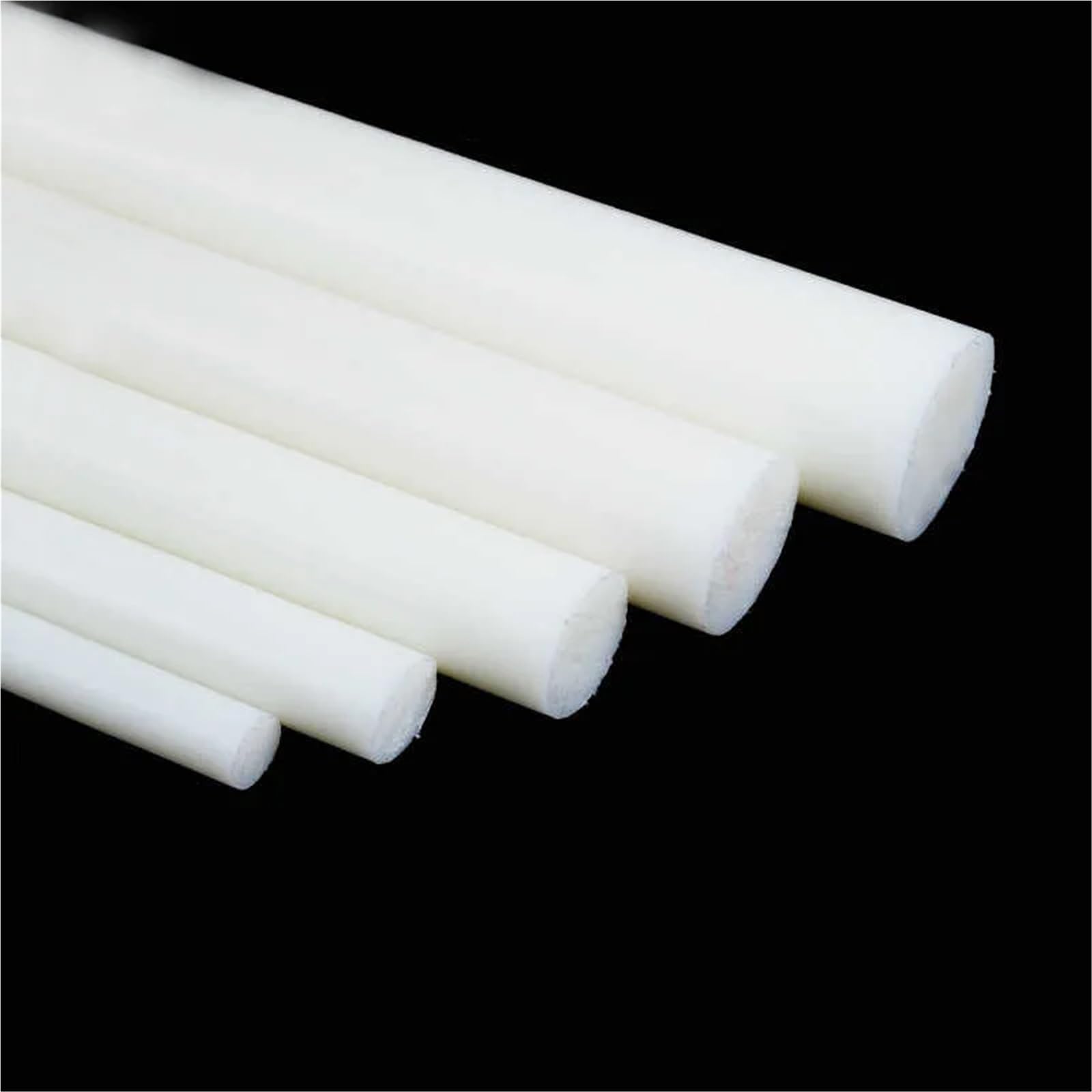 Weiße PA6-Nylonstange, rund, massiver Kunststoffstab, Durchmesser 3 mm, 4, 5, 6, 8, 10, 12, 15, 20, 25, 30~120, verschleißfest für Vielseitige Industrielle(50mm 1pc)