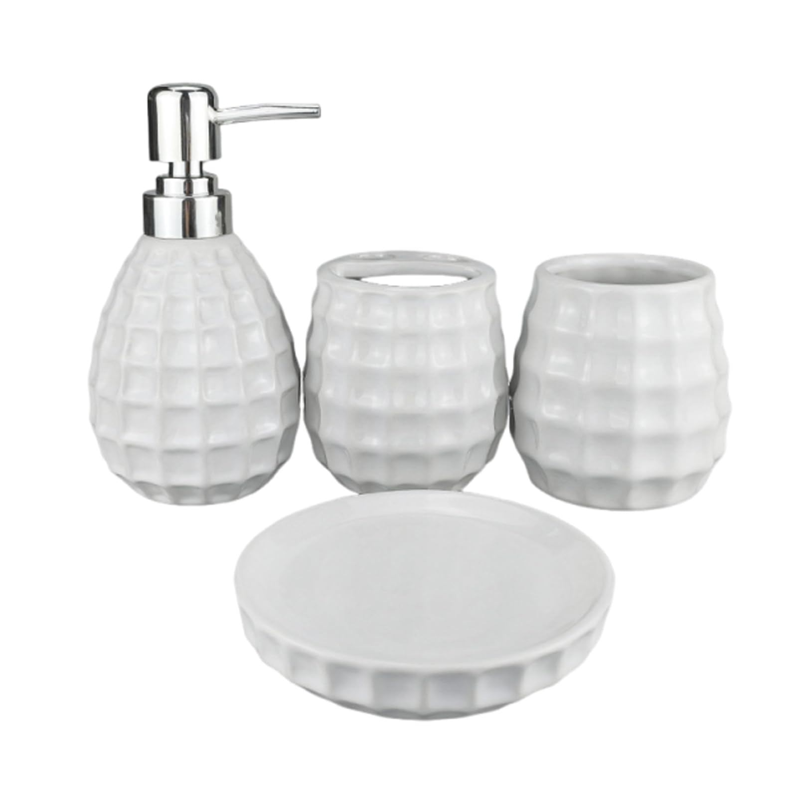 Distributeur de savon mains rechargeable blanc lot de 4 flacons vides résistants aux chocs pour lotion