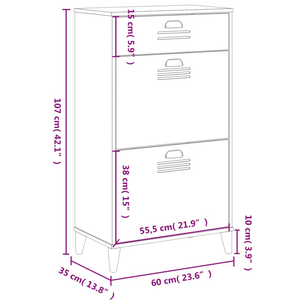 Scarpiera VIKEN bianco, materiale in legno, 60 x 35 x 107 cm, organizer sottile per scarpe per ingresso, contenitore nascosto fino a 8 paia di scarpe