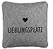 Brandsseller Filzkissen ca. 38 x 38 cm LIEBLINGSPLATZ Dekokissen mit Aufdruck Grau