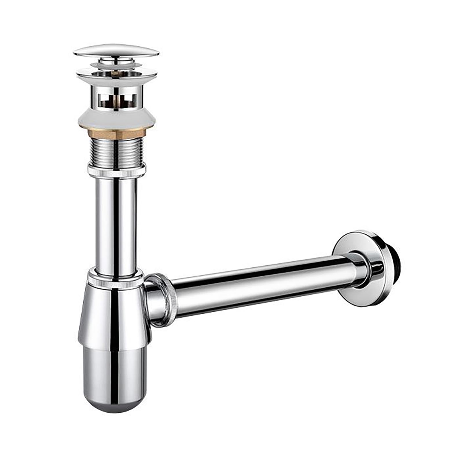 Siphon Waschbecken Mit Überlauf,Geruchsverschluss,Pop Up Ablaufventil,Verstellbares Abflussrohr,Bächlein Siphon Für Die Küchenspüle
