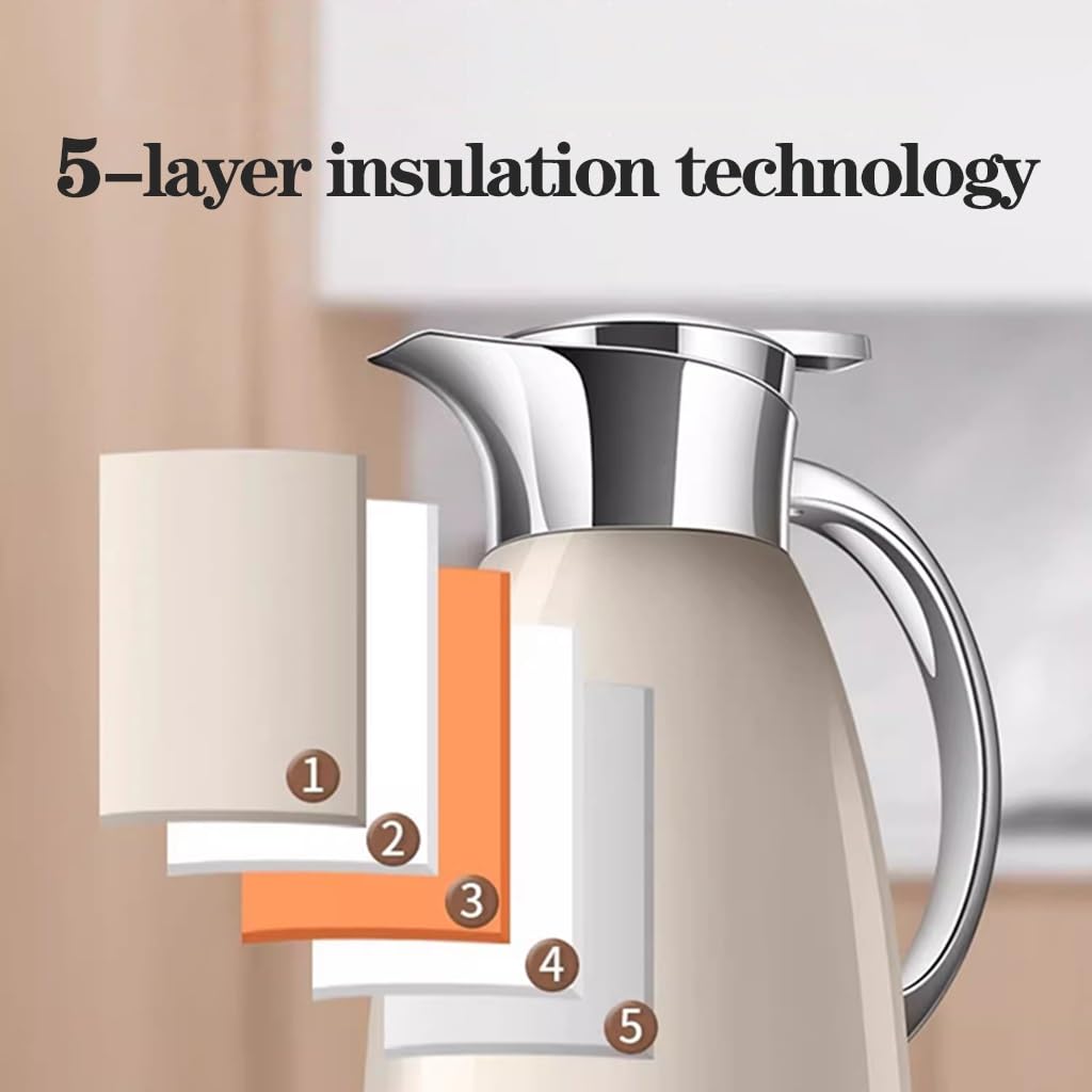 Jarra de agua aislada al vacío – Dispensador de café y bebidas de doble pared de acero inoxidable