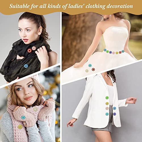 Willbond 300 Pieces 12Mm Flower Buttons With Rhinestones Sew On Flower Embellishments 0.5 Inch Crystal Glass Beads Buttons Flatback Rhinestone Buttons For Jewelry Making Diy Crafts Decoration #TOP5