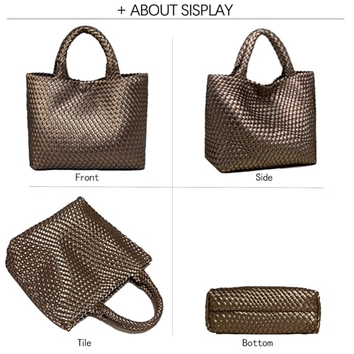 Image of JINMANXUE Fashion Woven Bag Shopper Bag Travel Handbags and Purses Women Tote Bag Large Capacity Shoulder Bags
