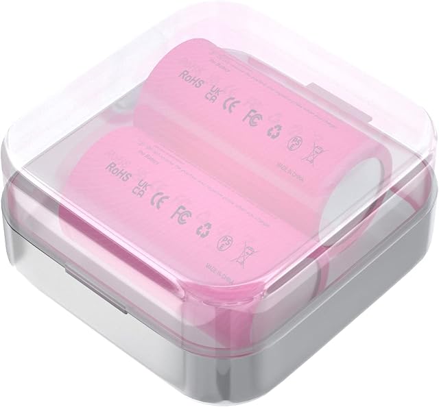LCLEBM 2 Packs Battery for Flat Top with Storage Case Clear Color