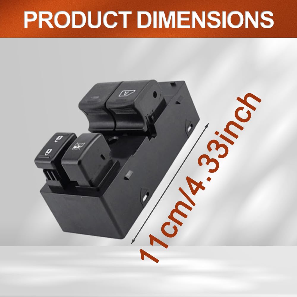 Power Master Window Switch, Front Left Driver Side Window Switch Button Compatible with Nissan Sunny Versa 2012, Nissan Note 2014-2016, Replaces 25401-1HB0C