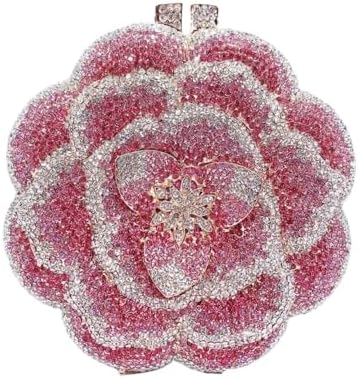 Rose Rhinestones Bag Hollow Metal Crystal Banquet Hand-held Evening Bags image 2