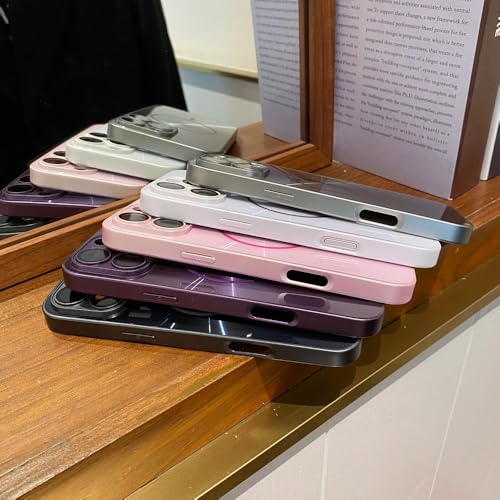 Coque iPhone 16 15 14 Pro Max rigide rose brillante et chargement magnétique sans fil - 5