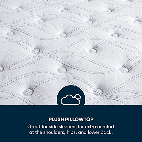 Serta - 15" Clarks Hill Elite Plush Pillow Top Full Mattress, Comfortable, Cooling, Supportive, Certipur-Us Certified,White/Blue #TOP2