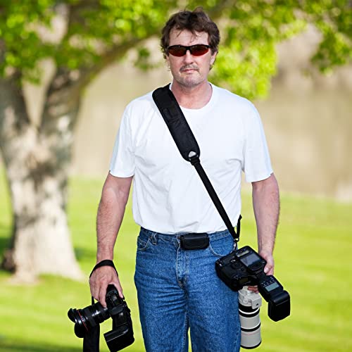 Patikil Camera Strap, Cloth Adjustable Shockproof Neck Shoulder Rope Holder With Quick Release Plate For Outdoor Photography Camera, Black #TOP6