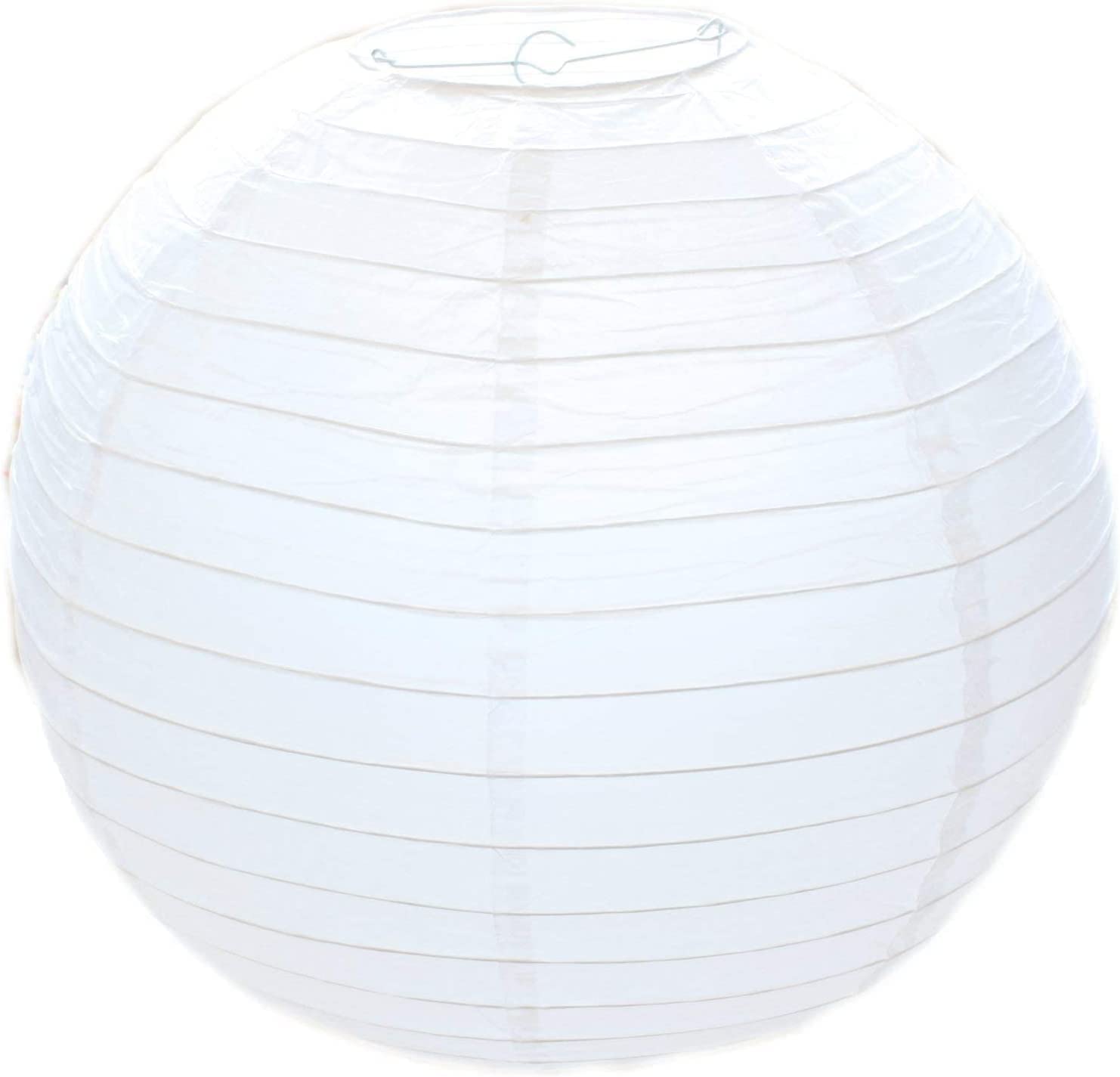 KARRMA 2 x White Paper Lampshade - Classic Bamboo Style Ribbed Paper Lantern Lamp Shade (50 CM)