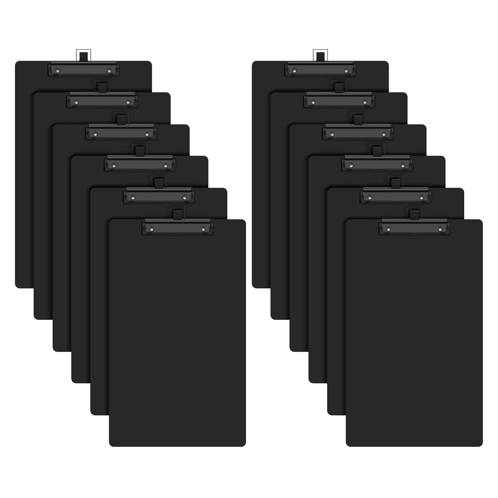 Juvealoe Legal Size Clipboard with Pen Holder, 8.5 x 14 Black Plastic Long Clip Board with Low Profile Clip, 9 x 15 in, Suitable for Legal Lawers and