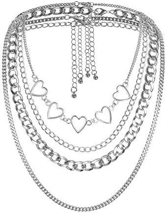 Egirl Chains, Heart Chain Necklace 