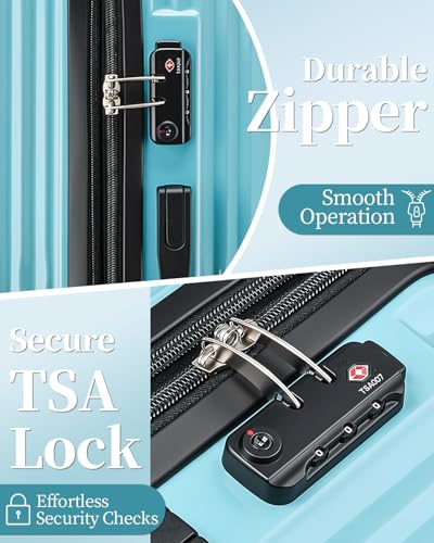 Image of Luggage Set, 20 Inch Carry on Luggage, 24 Inch Checked Luggage Lightweight Hardside Suitcase With Spinner Wheels, TSA Lock, 2-Piece Set