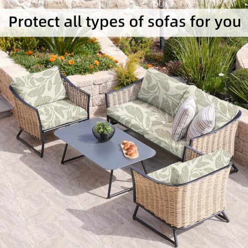 Image of 8 Pcs Outdoor Cushion Covers, Patio Sofa Cushion Covers Replacement