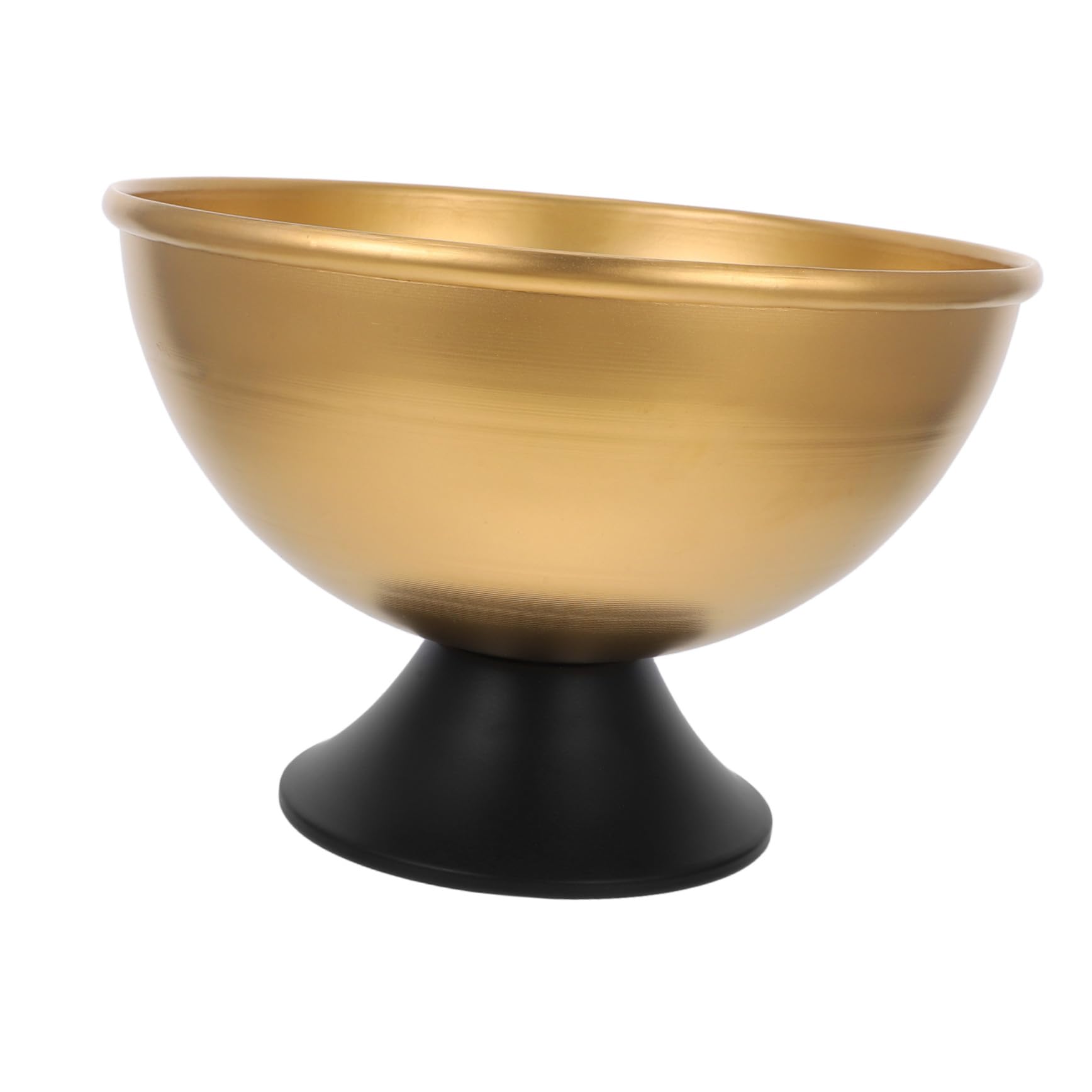 Goldene Metallschüssel mit Fuß aus Eisen, Breite Öffnung für Blumen | Elegantes Design, Schalenförmig für Tischdeko und Hochzeitsfeiern, 1 Stück