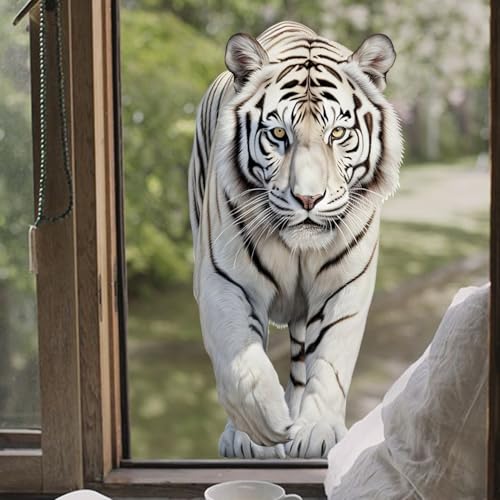 Vinilo decorativo Tigre Blanco con efecto 3D removible miniatura 3