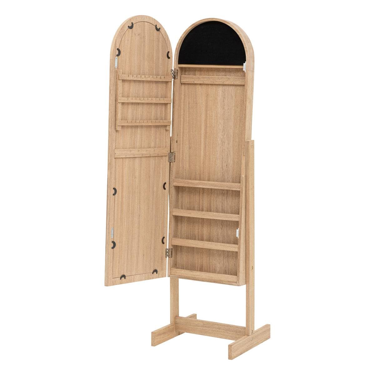Atmosphera - Armario Joyero de pie con espejo 'Soleya' madera natural H.145cm