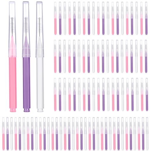 Image of Patelai 100 Pieces Braces Dental Brush for Cleaner Interdental Toothpick Dental Tooth Flossing Head Oral Hygiene Flosser Toothpick Cleaners Tooth Tool(Pastel Colors,Mixed Size)