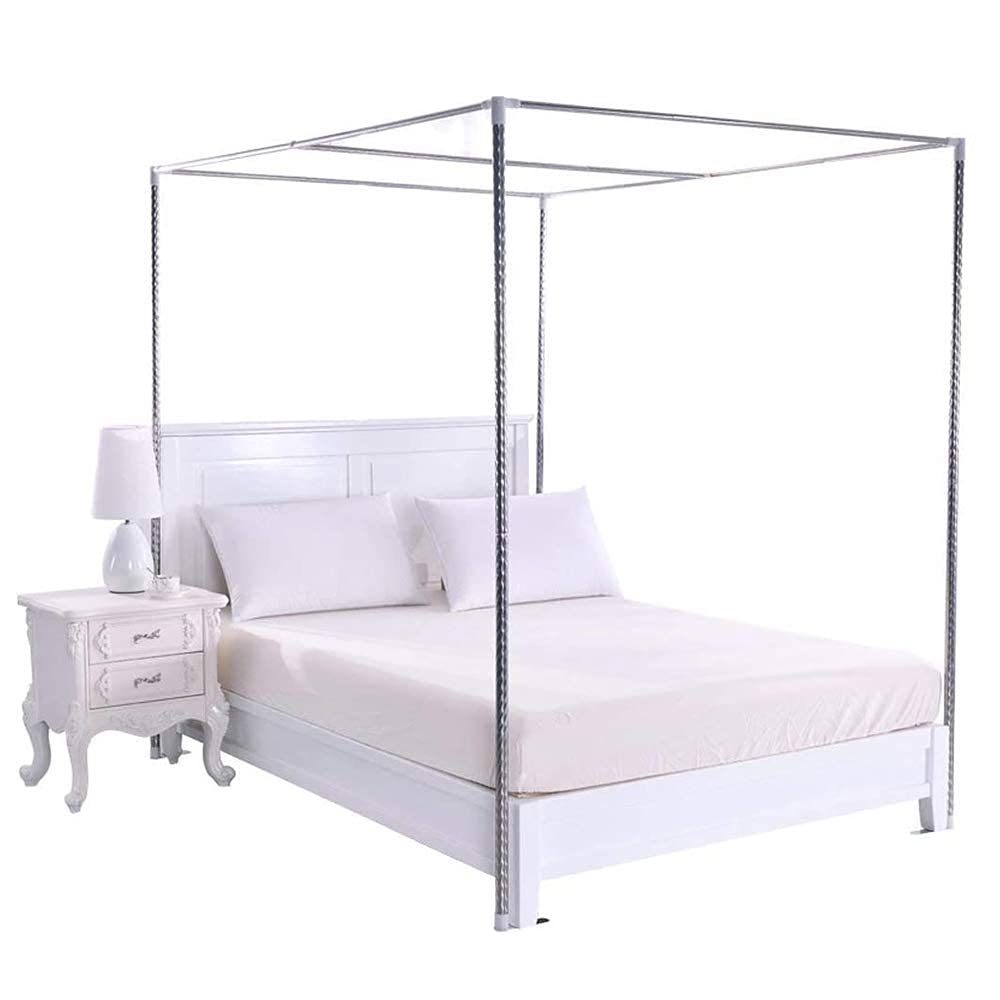 Soporte de mosquitera de acero inoxidable para cama de 1,35x2m de 22mm plateado
