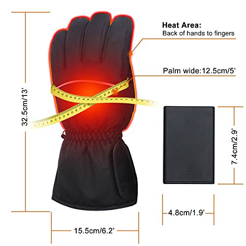 SVPRO Electric Heated Gloves Rechargeable Battery Powered Gloves Men Women Heating Hand Warmer Warm Winter Thermal Mitten Gloves for Cycling, Motorcycling, Fishing, Hunting, Skiing etc