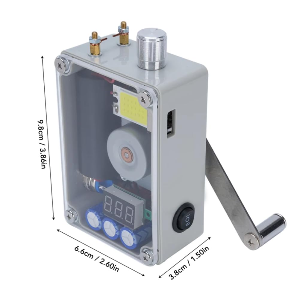 Generatore a manovella Manuale Portatile Multifunzione per Esterni Generatore a manovella con Ricarica USB Alimentatore di Sopravvivenza di Emergenza per Viaggi, esplorazione