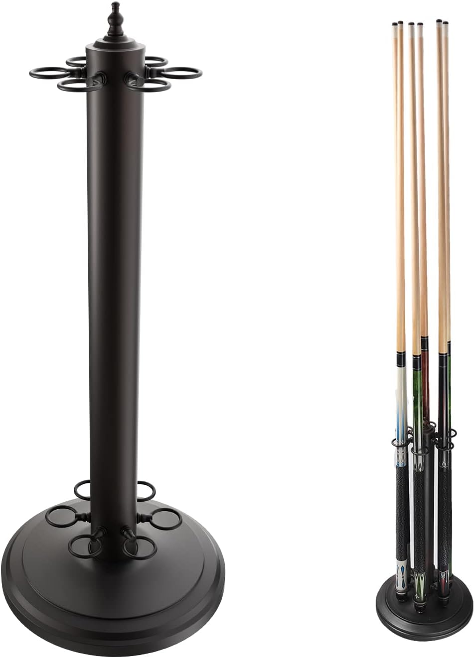 GSE StandStyle Metal Billiard Pool Cue Rack Only, Holds 6 Pool Cue Sticks, Floor Stand Billiard