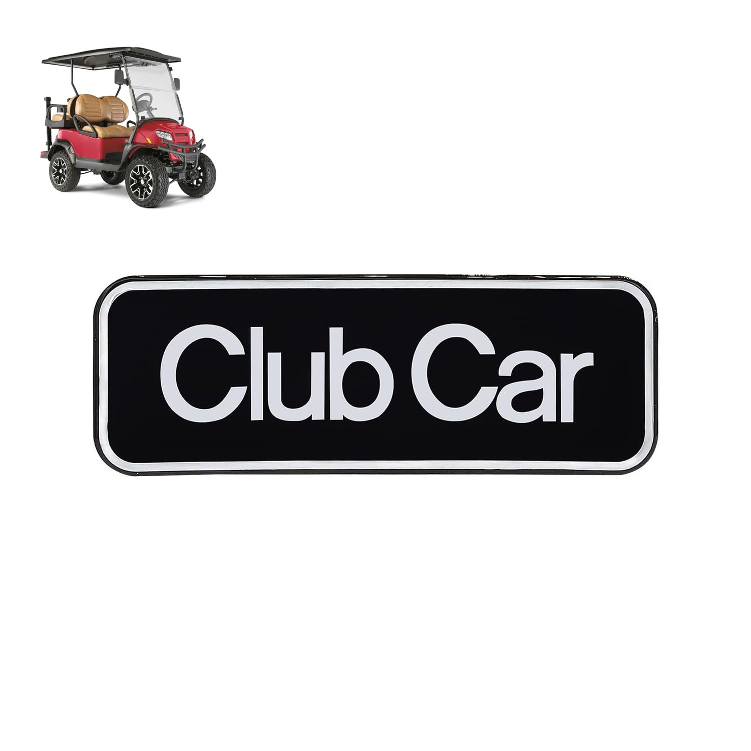 Drive-up Namensschild Für Club Car DS – Schwarz/gold, Emblem, 45,7x5,7 Cm