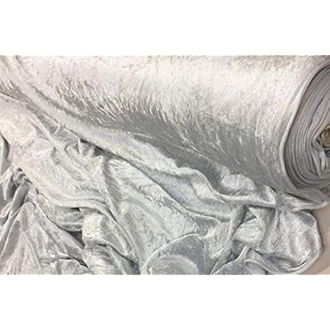 Silver Grey Crushed Velvet Fabric Craft Stretch Velour -150 cm Wide Cover