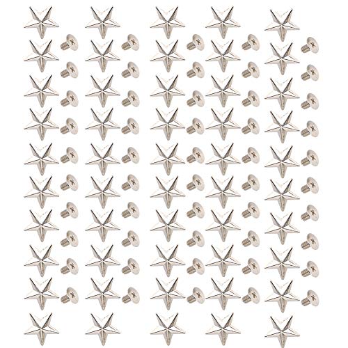 Button Stud, Screwback Studs Star Rivets Crafts Stud Button Zinc Alloy Rivet For Shoes Bags Stud Rivet Handbag Feet Nailheads For Purse Leather Craft(Silver) #TOP5