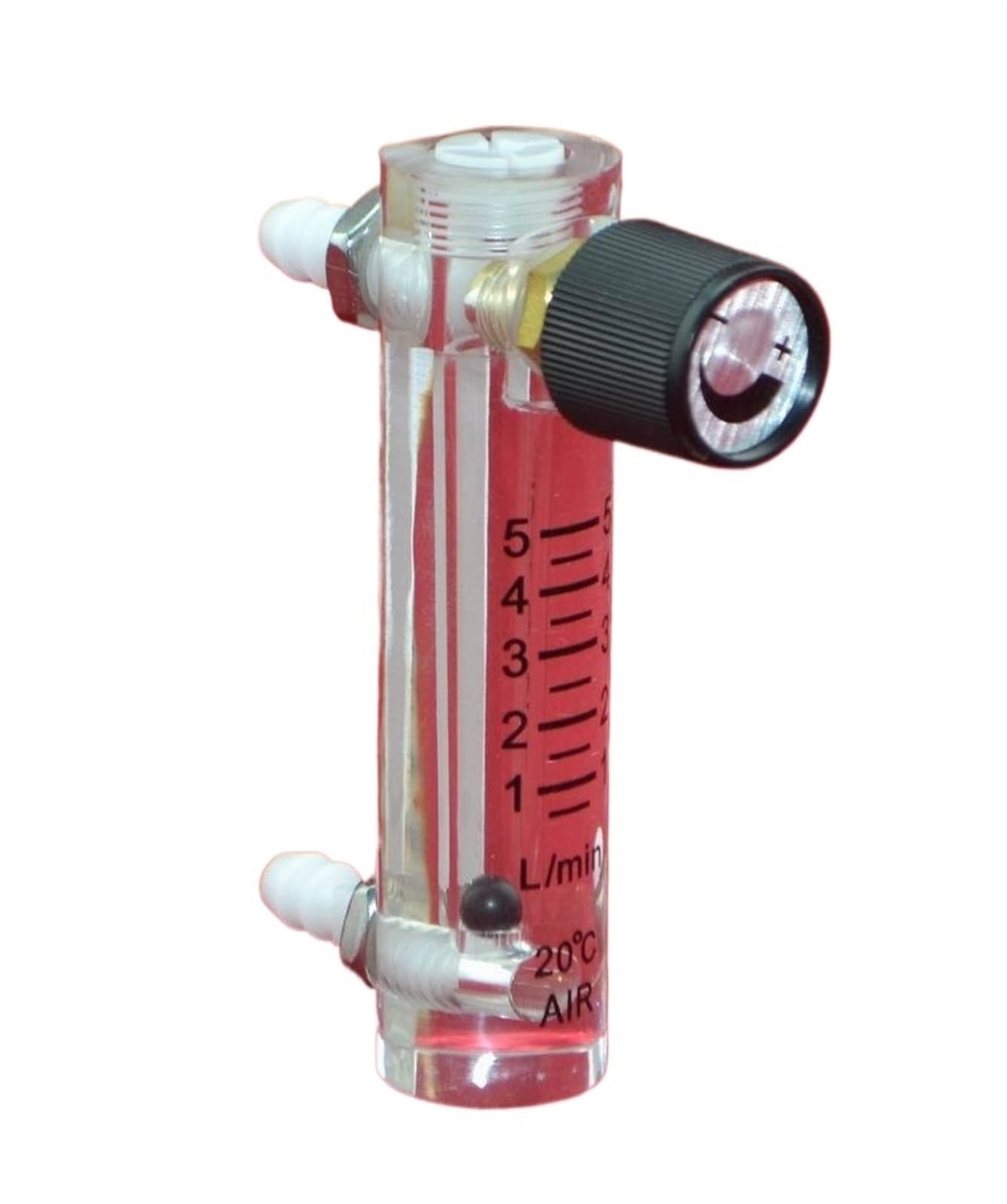 Caudalímetro de aire de plástico LZQ-3 0-5LPM con Control lve for conector de oxígeno, puede ajustar el flujo