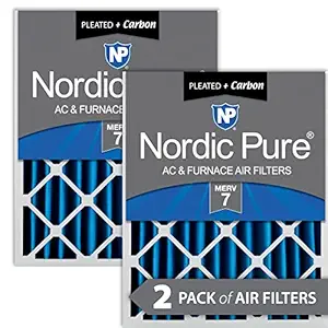 Nordic Pure 16x24x4 MERV 7 Plus Carbon AC Furnace Air Filters, Qty 2