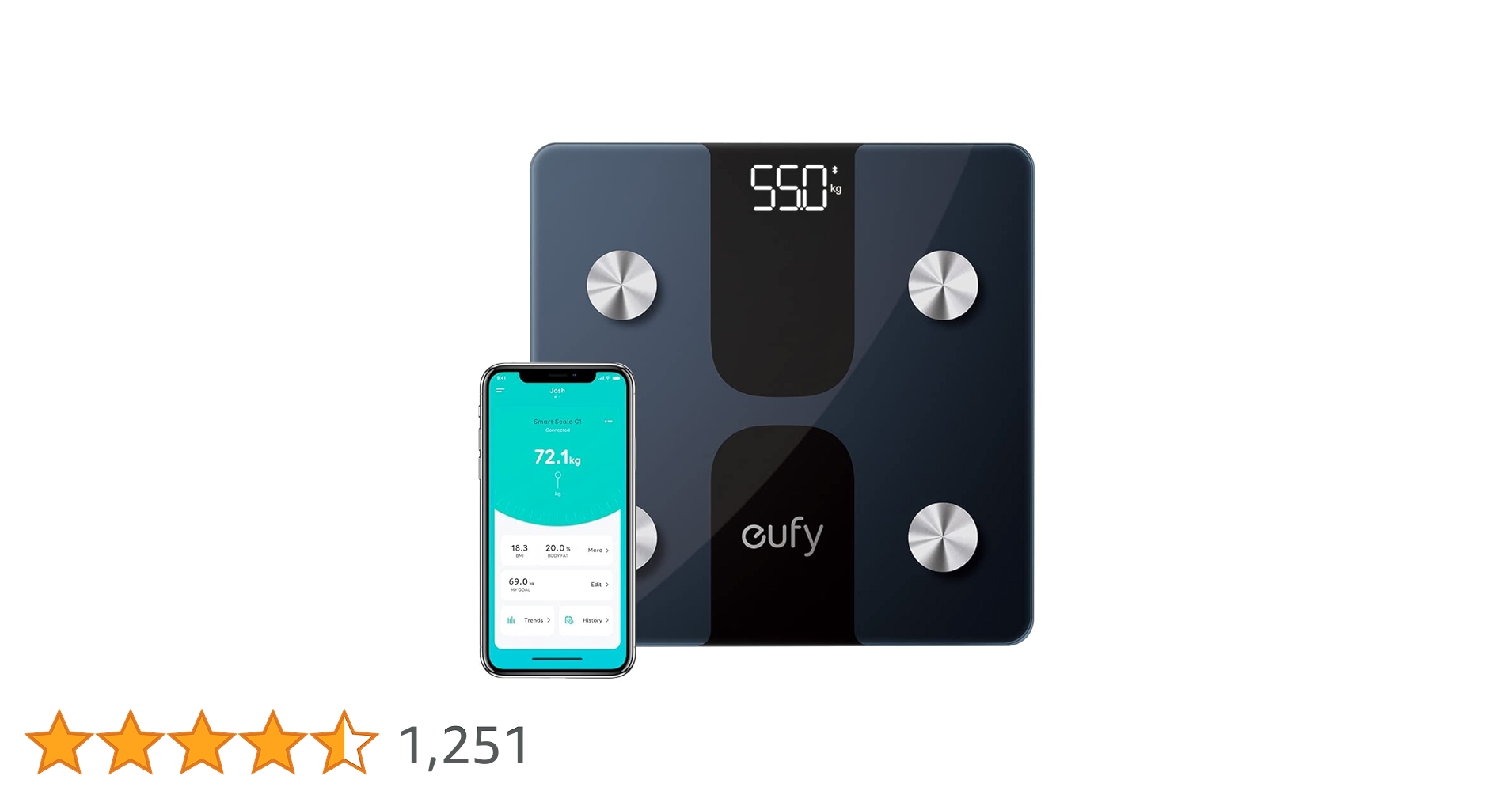 新作！ ANKER アンカー Eufy SmartScale C1 体重体組成計 楽天市場】【1,000円OFFクーポン 9/24まで】Anker Eufy Smart