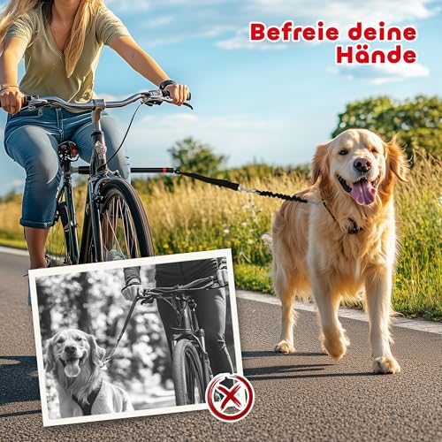 PawHut Fahrradleine für Hunde Hundeleine Einfache Demontage und Installation Fahrrad Hundeleine für Radfahren, Fahrrad, Joggen, Training, Schwarz