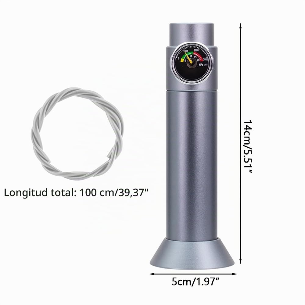 Sistema de CO2 para acuario, regulador de CO2 para mesa/pared y contador de burbujas de CO2 con válvula antirretorno, incluye manguera de aire de 1 m, compatible con conexiones roscadas de 3/8"