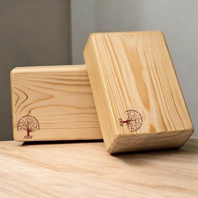 Pine Wood Yoga Block Premium High Density Non-Slip Exercise Yoga Bricks, Lightweight, Odor-Resistant and Moisture-Proof, Perfect Yoga Equipment for Women & Men- Size (24 x 14 x 9 cm) (2 pcs)-image-23