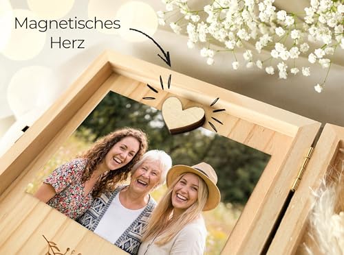 Joli Coon Uroma Geschenk - Glück ist es eine Uroma wie Dich zu haben Holzbox - Hochwertige Geschenk Holzbox 14 x 14 x 3 cm