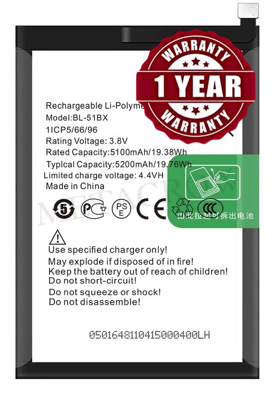Image of Original BL-51BX Battery Compatible for Infinix Hot 10 (X682B, X682C, MZ-Infinix X682B, MZ-Infinix X682C) | Hot 11 (X662, X662B, X689F) - (5200mAh) - 1 Year Warranty JK1
