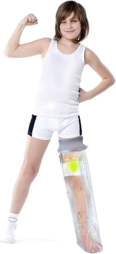 Funda impermeable de pierna completa para ducha de niños, disponible en 3 tamaños Protector de ducha fundido para piernas, cubierta de sellado