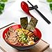 Lyellfe 16 Pieces Ramen Bowl Set, Restaurant Quality Soup Bowl, 33 Oz Plastic Dinnerware with Spoons, Chopsticks and Stands for Udon Soba Pho