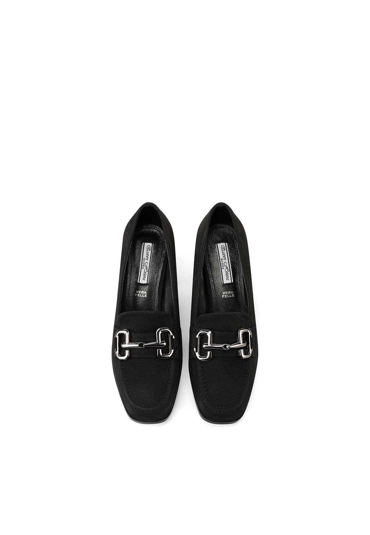 QUEEN HELENA Mocassini con Tacco Medio Francesine Casual Eleganti Donna ZM9818