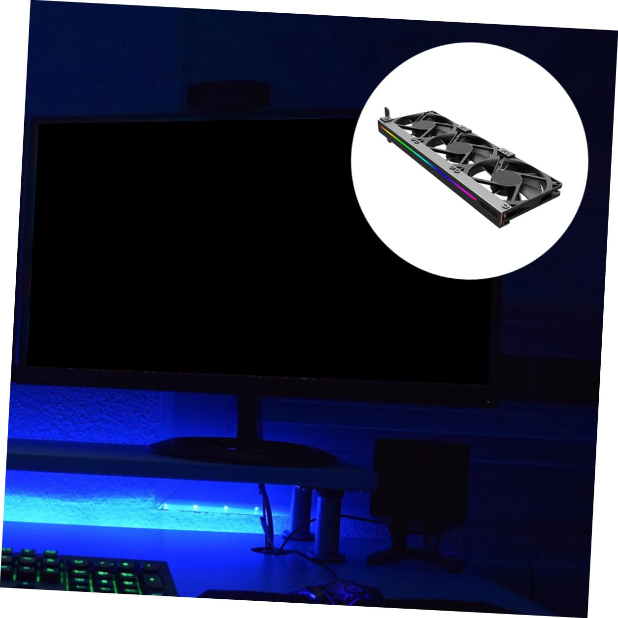 Graphic Card Cooling Fan with Argb 3-pin Connector, Small Silent Gpu Fan Cooler for Desktop Pc, Pci Slot Video Card Radiator Compatible with Gaming Computers