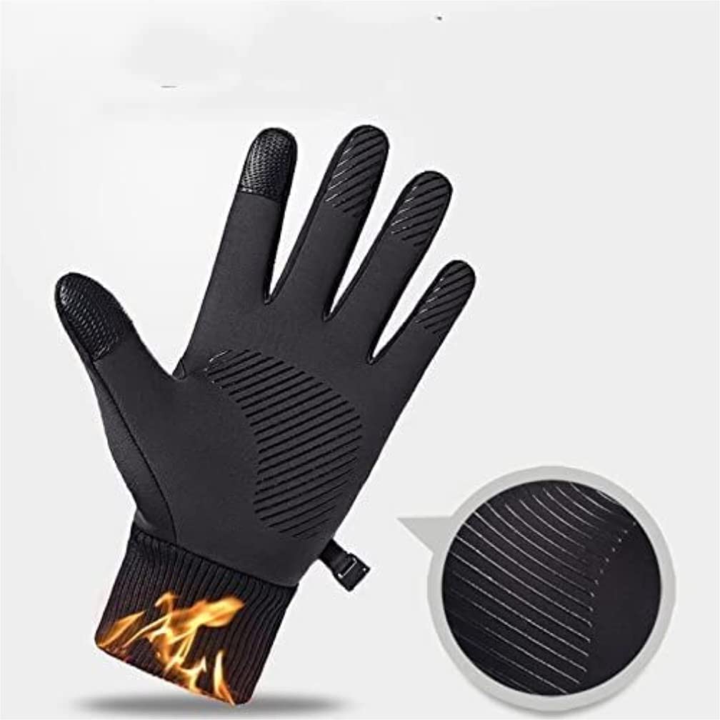 Guanti da Ciclismo Guanti da Esterno Caldi Guanti da Sci Antivento E Impermeabili con Touch Screen Guanti da Bici (Blue : V, Size : Large)